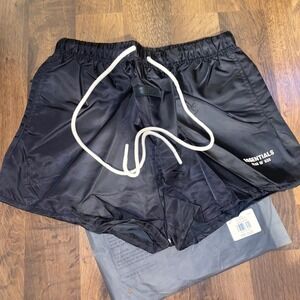 Essentials Fear of God Nylon Running Shorts Mens Size Small Jet Black Drawstring